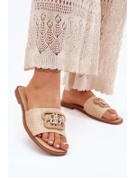 Ploché Dámské Klapky S Ozdobným Béžové model 21699564 - Boto