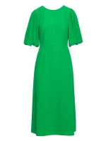 model 20966284 Šaty s puff rukávy zelené - STYLOVE