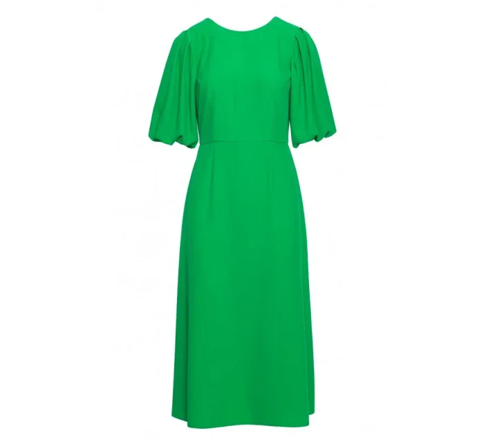 model 20966284 Šaty s puff rukávy zelené - STYLOVE