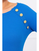 Šaty s ozdobnými gombíkmi fialovo-modré