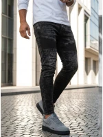 Pánske čierne džínsové nohavice FashionStreet UX3939