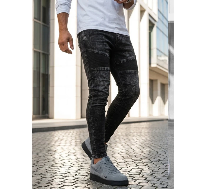 Pánske čierne džínsové nohavice FashionStreet UX3939