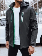 Pánska softshellová bunda s kapucňou tmavosivá FashionStreet TX4475