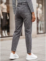 Dámske džínsy Mom Fit s elastickým pásom, sivé, FashionStreet UY3100 Dámske džínsy Mom Fit s elastickým pásom, sivé, FashionStreet UY3100