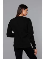 Čierna dámska tepláková mikina so sťahovacími lemami (W01-3)