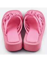 Růžové dámské pantofle s podrážkou model 17352328 - Mix Feel