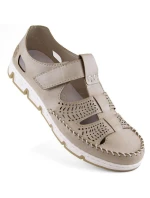 Rieker W RKR651 béžové kožené poltopánky s háčikom a pútkom Rieker W RKR651 béžové kožené poltopánky s háčikom a pútkom