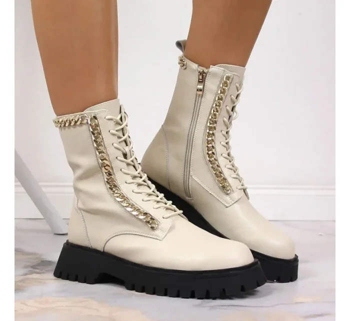 Zateplené kožené topánky s reťazou Artiker W HBH40 Zateplené kožené topánky s reťazou Artiker W HBH40