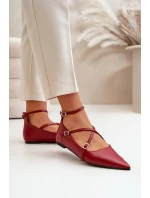 Dámské baleríny se a pásky bordové model 21670189 - Boto Dámské baleríny se a pásky bordové model 21670189 - Boto