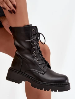 Dámské workery z eko kůže černé Calesia