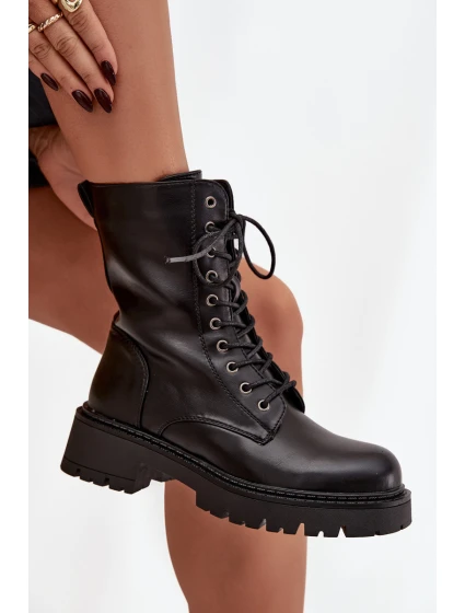 Dámské workery z eko kůže černé Calesia Dámské workery z eko kůže černé Calesia