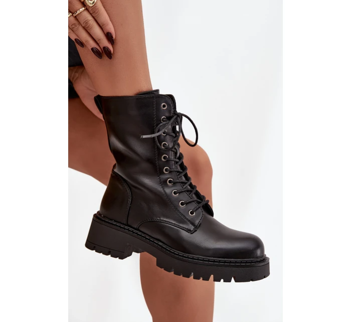 Dámské workery z eko kůže černé Calesia Dámské workery z eko kůže černé Calesia