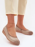Kožené dámske topánky na platforme Vinceza Beige