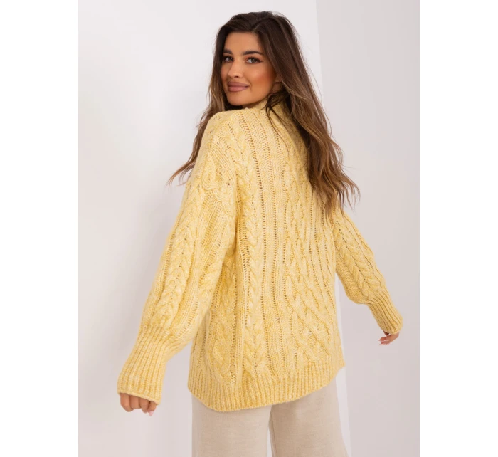 Sweter AT SW jasny żółty model 19011781 - FPrice Sweter AT SW jasny żółty model 19011781 - FPrice