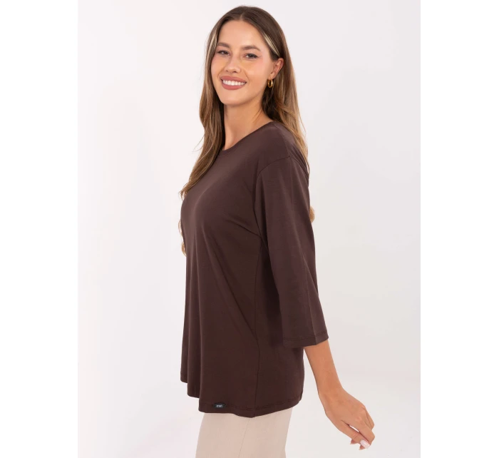 Bluzka RV BZ model 21406680 ciemny brązowy - FPrice Bluzka RV BZ model 21406680 ciemny brązowy - FPrice