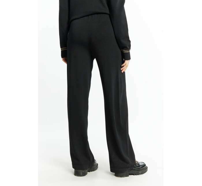 Monnari nohavice Dámske nohavice so širokými nohavicami Black