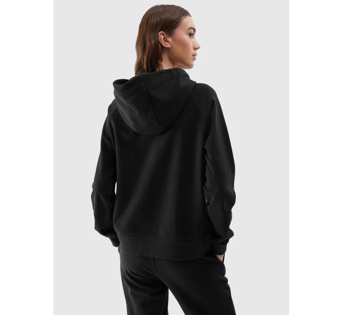 Dámska mikina bez zapínania a s kapucňou 4F - čierna