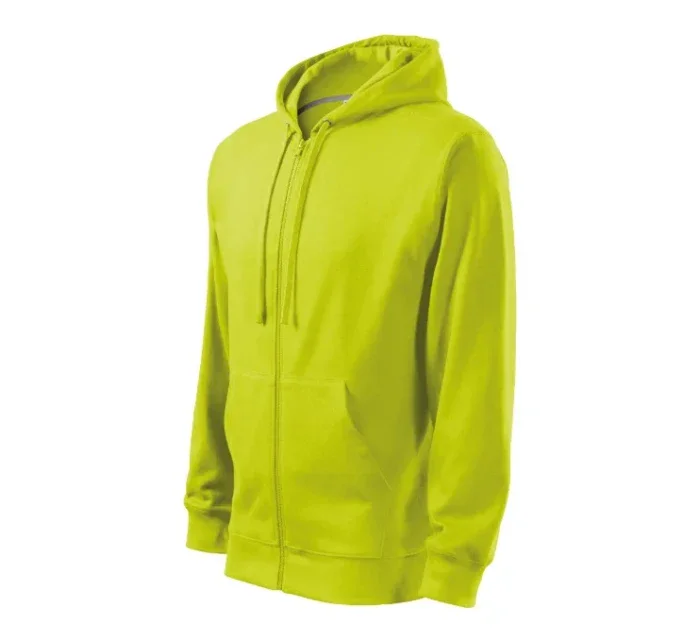 Trendy mikina na zips pánska limetková