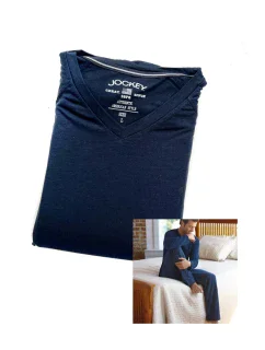 Pánske pyžamo 500205 481 tm.modrá/karo - Jockey