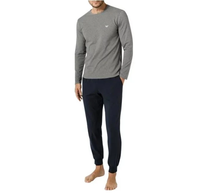 Pánske pyžamo 111789 2F720 12149 sivá/tm.modrá - Emporio Armani