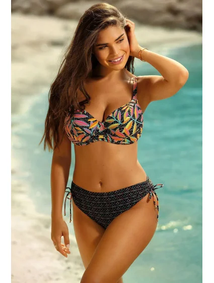 Dámske dvojdielne plavky Palermo 13 S933PA13-3 Black with Leaves - Self Dámske dvojdielne plavky Palermo 13 S933PA13-3 Black with Leaves - Self