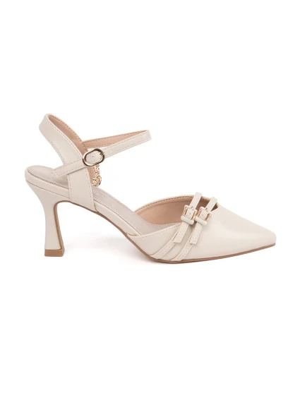 Pěkné dámské Jasnobeżowy  lodičky na jehlovém podpatku