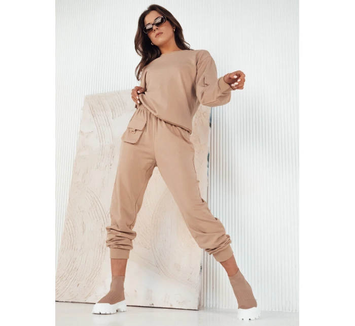 Dámska tepláková súprava CADAVAL beige FashionStreet AY1009