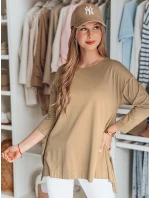 Dámská máslová halenka oversize s přívěskem tmavě hnědá Dstreet model 21985730 - FashionStreet