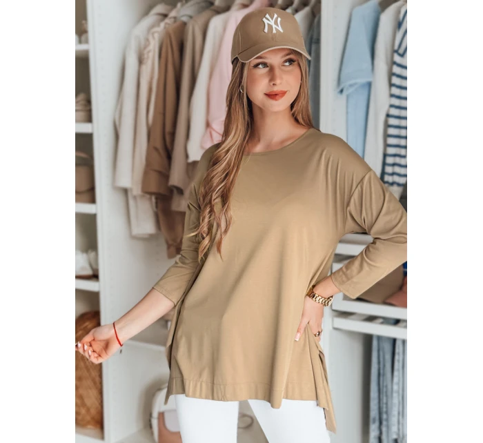 Dámská máslová halenka oversize s přívěskem tmavě hnědá Dstreet model 21985730 - FashionStreet