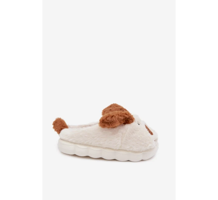 Dětské chlupaté bačkory pejskové hnědé Farnise