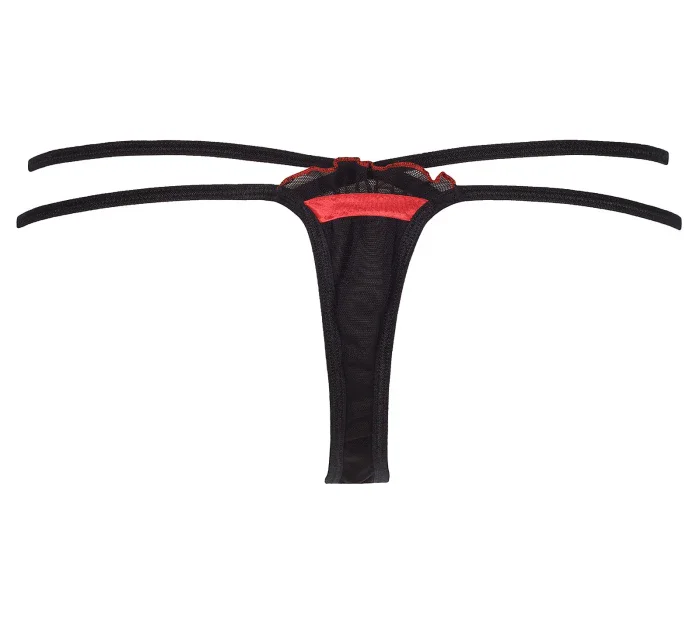 Zvodné tangá V-8298 čierna/červená - Axami