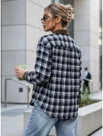 Dámska kockovaná košeľa na gombíky tmavomodrá FashionStreet DY0483