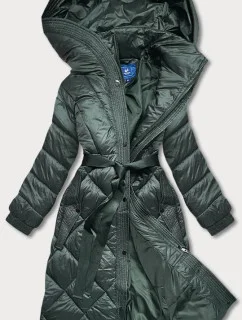 Zelená dlhá dámska páperová bunda (ag1-j9081)