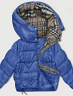 Dámska prechodná bunda s kockovanou podšívkou Cornflower Blue (842)