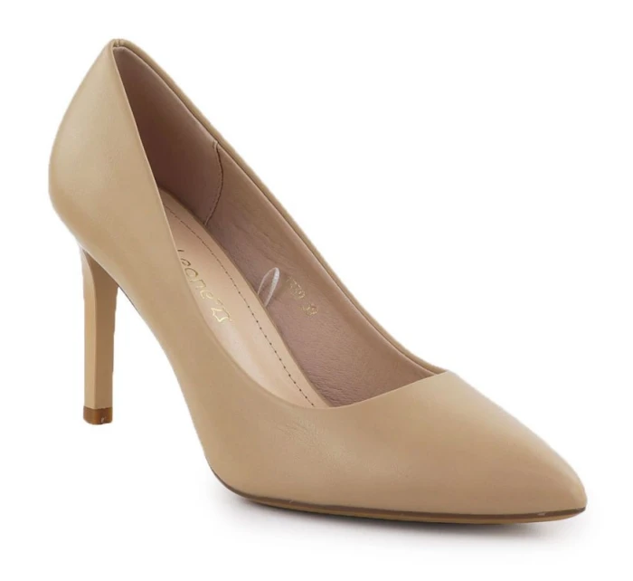 Béžové lodičky na jehlovém podpatku Sergio model 22013077 - LEONE