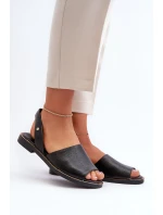 Skórzane Wsuwane Sandały Czarne Lemar Alivia