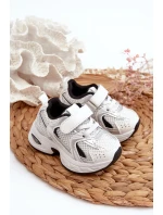 Dziecięce Buty Sportowe Sneakersy Na Rzep Biało-Czarne Ephona Dziecięce Buty Sportowe Sneakersy Na Rzep Biało-Czarne Ephona