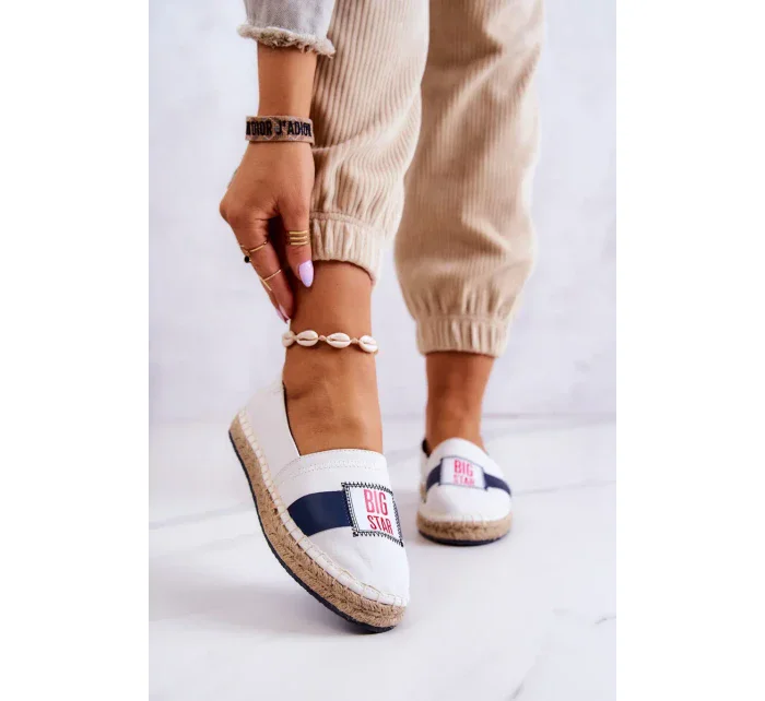 Dámské elegantní espadrilky Big Star - bílá/tmavě modrá