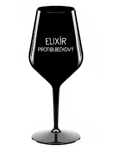 ELIXÍR PROTIBLBEČKOVÝ - čierny nerozbitný pohár na víno 470 ml