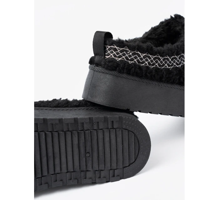 Krásné černé  sněhule dámské platforma