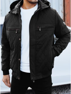 Pánská přechodná prošívaná bunda s kapucí černá Dstreet model 21990739 - FashionStreet