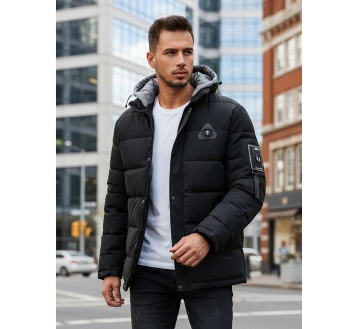 Pánská zimní bunda s kapucí černá Dstreet model 21993599 - FashionStreet