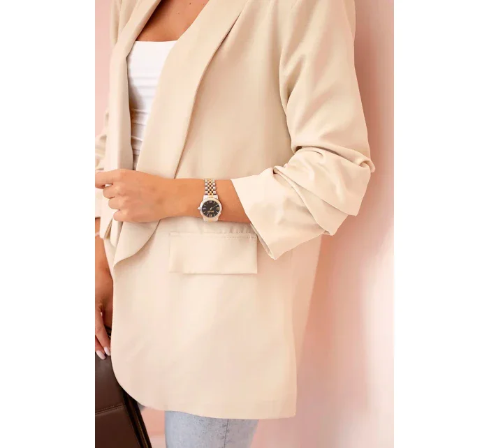 Bunda s klopami elegantná béžová