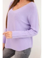 Dámsky viskózový sveter s výstrihom do V svetlo fialový Dámsky viskózový sveter s výstrihom do V svetlo fialový