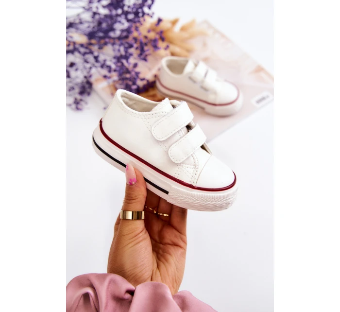 Dětské Kůže tenisky se suchým zipem Bílé model 21578871 - Boto