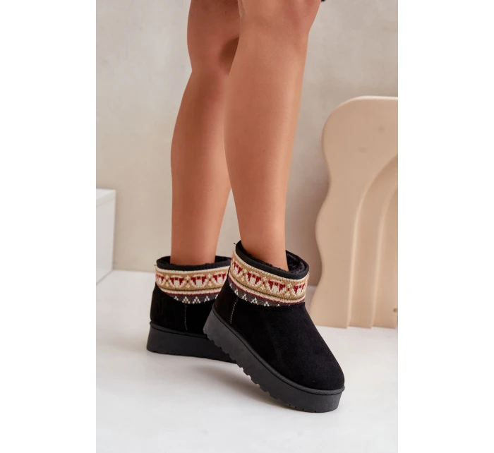 Śniegowce Damskie Ze Wzorem Na Platformie Czarne Avatharia Śniegowce Damskie Ze Wzorem Na Platformie Czarne Avatharia