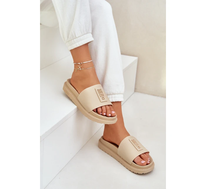 Klapki Damskie Big Star LL274A210 Beżowe