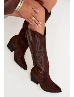 Dámské Boty Se Na Podpatku Čokoládové model 21704697 - Boto