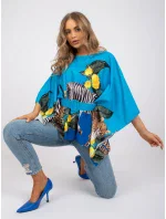 Bluzka DHJ BZ model 21185763 niebieski - FPrice Bluzka DHJ BZ model 21185763 niebieski - FPrice