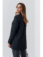 Elegantná čierna dámska bunda nadrozmernej veľkosti